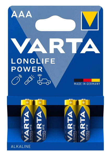 VARTA αλκαλικές μπαταρίες Longlife Power, AAA/LR03, 1.5V, 4τμχ