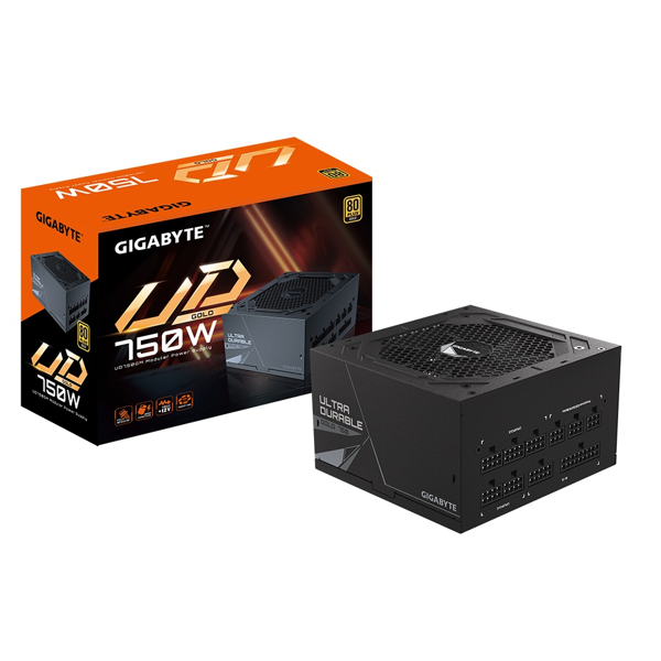 GIGABYTE Power Supply 750W Ultra Durable Fully Modular 80+Plus GOLD Main Japanese capacitors