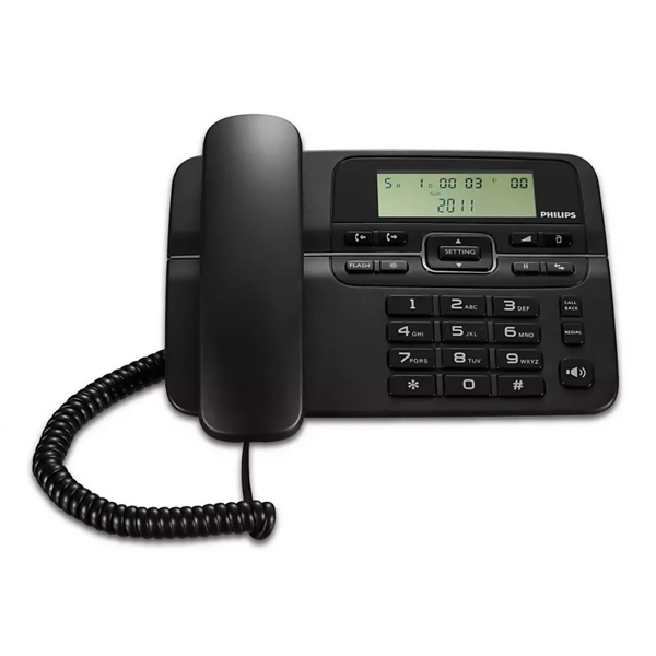 PHILIPS ενσύρματο τηλέφωνο M20B-00 λειτουργία ανοιχτής ακρόασης, μαύρο