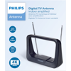 Κεραία τηλεόρασης Philips SDV1226/GRS HDTV/4K/UHF/VHF/FM εσωτερικού χώρου με ενισχυτή 28 dB και φίλτρο GSM – 17 x 12 cm