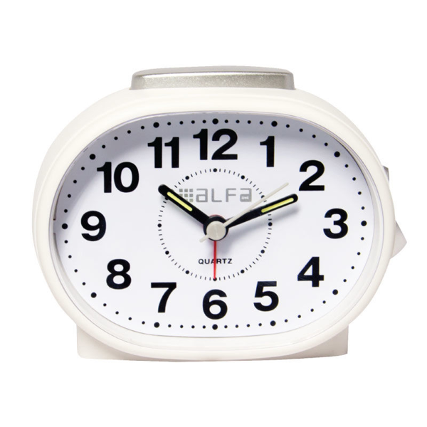 Ρολόι Επιτραπέζιο Αναλογικό ALTC-60170 Αθόρυβο με φωτισμό Κρεμ rubber-Silver